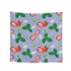 Scarves 2023 Latest Style Fresh Strawberry Print Scarf Ladies Satin 90 90cm Large Square Women's Fashion Headscarf