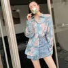 Frauen Blusen HARAJUKU Tie-dye Shirts Übergroßen 2023 Frühling Sommer Kausalen Lose Lange Hülse Weibliche Tops Blusas Mujer