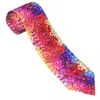 Flugor Bild av metalliska färgglada paljetter Look Disco Ball Glitter Mönster Slips Hip-Hop Street Cravat Party Slips Polyester