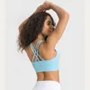 Naked Feel Workout Gym Sport Bras Top L141 Women Mid Support Shockproof Push Up Yoga Athletic Fitness Bra Crop Top