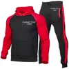 Survêtements pour hommes Personnalisable Automne Et Hiver Garçons Couleur Blocage À Capuche Rembourré Sweat Costume Mode Sports Décontractés