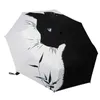 男性用の傘の傘猫の形状自動uv傘と雨のファッションの強いスタンド