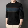 Pulls pour hommes haut de gamme créateur de mode coréen pull en tricot à la mode hommes pull rayé pull décontracté hommes vêtements