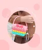 Pop Toy Bag Messenger Handheld Cute Cartoon Rainbow Bag Stress Release Pop Torba do przechowywania z paskiem na ramię