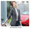 Costumes pour femmes Plus Size Jacket Femmes Mode Slim Pocket Striped Coat OL Styles Automne Hiver Blazers Pour Business Work Blazer Outwear Top