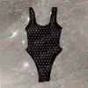 Diamond Letter One Piece Swimwear Vacation Biquini Bathing Suit Hollow Backless Swimsuit for Women Sexy Bikini