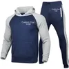 Survêtements pour hommes Personnalisable Automne Et Hiver Garçons Couleur Blocage À Capuche Rembourré Sweat Costume Mode Sports Décontractés