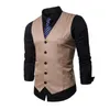 Men's Vests Elegant Formal Waistcoat Sleek V-neck Vest With Single-breasted Design Pockets Slim Fit For Business Or Special Occasions