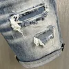 Euro Size 52 Light Blue Vintage Denim Shorts Jeans Knee Long