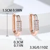 Boucles d'oreilles créoles femme mâle en forme de U géométrique pour femmes hommes argent Rose or couleur petit Zircon Hiphop boucle d'oreille Punk bijoux