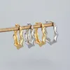 Hoop Earrings 1Pcs 925 Sterling Silver Irregular Earring For Women Vintage Classic Silver/Gold Bohemian Jewelry
