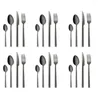 Dinnerware Sets Mirror Black Cutlery Set Western 24 Piece Dinner Forks Spoons Knives Tableware Kitchen