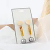 Dangle Earrings Vintage Grey Artificial Pearl Drop For Women Fashion Clear Yellow Crystal Jewelry Accessory