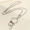 Hänge Halsband Mode Nisch Design Personlighet Halsband Silver Färg Kärlek Cross Key Dam lång tröja kedja