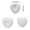 Jewelry Pouches Wedding Bride And Groom Bow Ring Bearer Pillow White Rose Lace Box