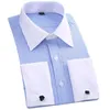 Men's Dress Shirts M6XL French Cuff Shirt 2023 White Long Sleeve Formal Business Buttons Male Regular Fit Cufflinks 230707