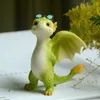 Articles de nouveauté Créatif mignon dessin animé dragon décoration petit dinosaure en résine Rex The Green Dragon Mini Collection Fantasy Figurine 230707