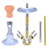 25.5inches Hookah Set Verre métal Lumière Cristal Verre Shisha Bécher Fumer Nouveau sur le marché chicha Cigarette Filtre Arabian Oil Rigs Designer