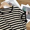 Dames T-shirts 2023 Zomer Est Streep Mouwloze Tops Voor Koreaans Mode Ontwerp Vliegende Mouw Onderlaag T-shirt Vrouwen