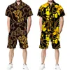 Men's Tracksuits Summer Hawaiian Sets Luxury Tropical Chain 3D Print Short Sleeve Button ShirtShortsSuit Casual Holiday Beachwear Outfits 230707