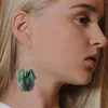 Hoop Örhängen Accessoarer Fjäder Boho Style Ear Dam Långa Tofs Dubbar