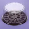 Hot selling circular cake tray with lid, customized food cake plastic packaging