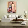 Abstract Canvas Art Nude in Front of The Mirror Edvard Munch Painting Handcrafted Exotic Decor for Tiki Bar