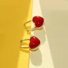 Stud Earrings FARLENA Jewelry Fashion Two Colors Heart Shape For Women Elegant Party Prom