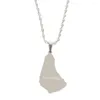 Pendant Necklaces Stainless Steel Map Of The Barbados Island Fashion Silver Color Maps Jewelry Gifts