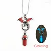 Pendentif Colliers Vintage Glow In The Dark Collier Dragon Pour Homme Métal Cristal Nuit Lumineux Fluorescence