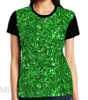 Мужские рубашки Trady Print Мужская рубашка женские топы Tee Lime Green Sparkly Glitter Confetti Графическая футболка O-образное с коротким рукавом повседневные штифты