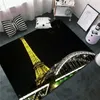 Carpets Paris Eiffel Tower Night France City Landscape Doormat Rugs For Living Room Bathroom Kitchen Rug Anti-Slip Flannel Mat