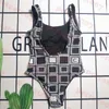 Womens Swimwear Letter Plaid Bikini Ladies One Piece Swimsuit Outdoor Summer Bathing Suit With Bra