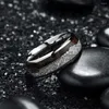 Anneaux de mariage mode 8mm Vking flèche en acier inoxydable incrustation Koa bois météorite autocollant promesse pour hommes femmes bande bijoux