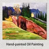 Moderne Landschafts-Leinwandkunst aus Thüringenwald 1905, Edvard Munch-Gemälde, handgemalt, hochwertig