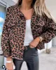 Damjackor Jacka för kvinna Höst Leopardmönstrad Demin Coat 230707