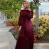 Ethnische Kleidung Ramadan Eid Mubarak Robe Kaftan Dubai Abaya Türkei Muslimische Frauen Hijab Satin Kleid Islam Kaftan Marocain Kleider Vestidos