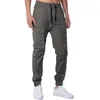 Men's Pants Drop Fashion Sport Jogger Casual Solid Color Pockets Waist Drawstring Ankle Tied Skinny Work Cargo