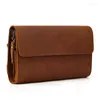 Wallets Top Grade Genuine Leather Day Clutches For Men Vintage Style Hand Purse Double Interlayer Crazy Horse Mens Clutch