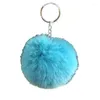 Sleutelhangers 5 STUKS Fluffy Soft Ball Pompom Hanger Sleutelhanger Kleur Pom Poms Sleutelhanger