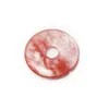 Colares com Pingente 2023 35mm Contas de Pedra Natural Gem Circle Disco Redondo Para Mulheres Jóias Colar Fazendo DIY 1pcs