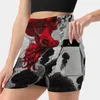 Skirts Control Women Double-Layer Printed Short Dress Mini Sport Skirt Octopus Jellyfish Bubbles Ocean Water Liquid