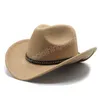 Hiver femmes hommes laine noire Fedora chapeau Chapeu Western Cowboy chapeau Gentleman Jazz Sombrero Hombre casquette élégante dame Cowgirl chapeaux