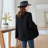 Women's Suits Korean Style Apricot Suit Jacket For Women Blazer Spring Autumn Temperament Fashion Casual Black Woman