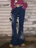 Men s Pants Waatfaak Streetwear Star Y2K Jeans Vintage Low Waist Cargo Mom Denim Crop Flare Women Rise Skinny 2000S Cute 230707