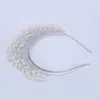 Hair Clips TUANMING Silver Color Hairbands Hoop Crown Pearl Bride Headdress Fashion Flower Headwear Wedding Hairwear Bridal Jewelry