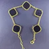 Налитые золотые браслет дизайнерские ювелирные украшения браслет Clover четыре листовых тонких цепочках для мужчин Винтажный белый красный черный элегантность Женщины любят модную моду красивую ZB002 C23