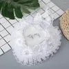 Jewelry Pouches Wedding Bride And Groom Bow Ring Bearer Pillow White Rose Lace Box
