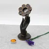 Kerzenhalter Buddha Handhalter Geste Kerzenständer Feng Shui Statue Teelicht für El Meditation Wohnzimmer Dekoration