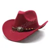 Herbst Winter Fedora Hut Für Frauen Männer Vintage Wolle Mischung Western Cowboy Hut Breite Krempe Cowgirl Jazz Sombrero Kappe